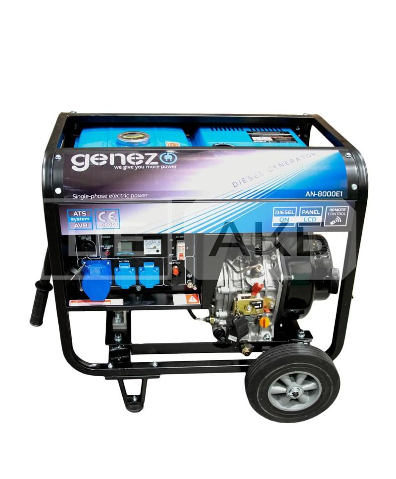 ГЕНЕРАТОР ДИЗЕЛЬНИЙ GENEZO AN8000E1 2022 РІК 9.5KVA 7.5KW 230V ОДНОФАЗНИЙ РУЧНИЙ/ ЕЛЕКТРОСТАРТЕР/ ДИСТАНЦІЙНИЙ AN8000E1