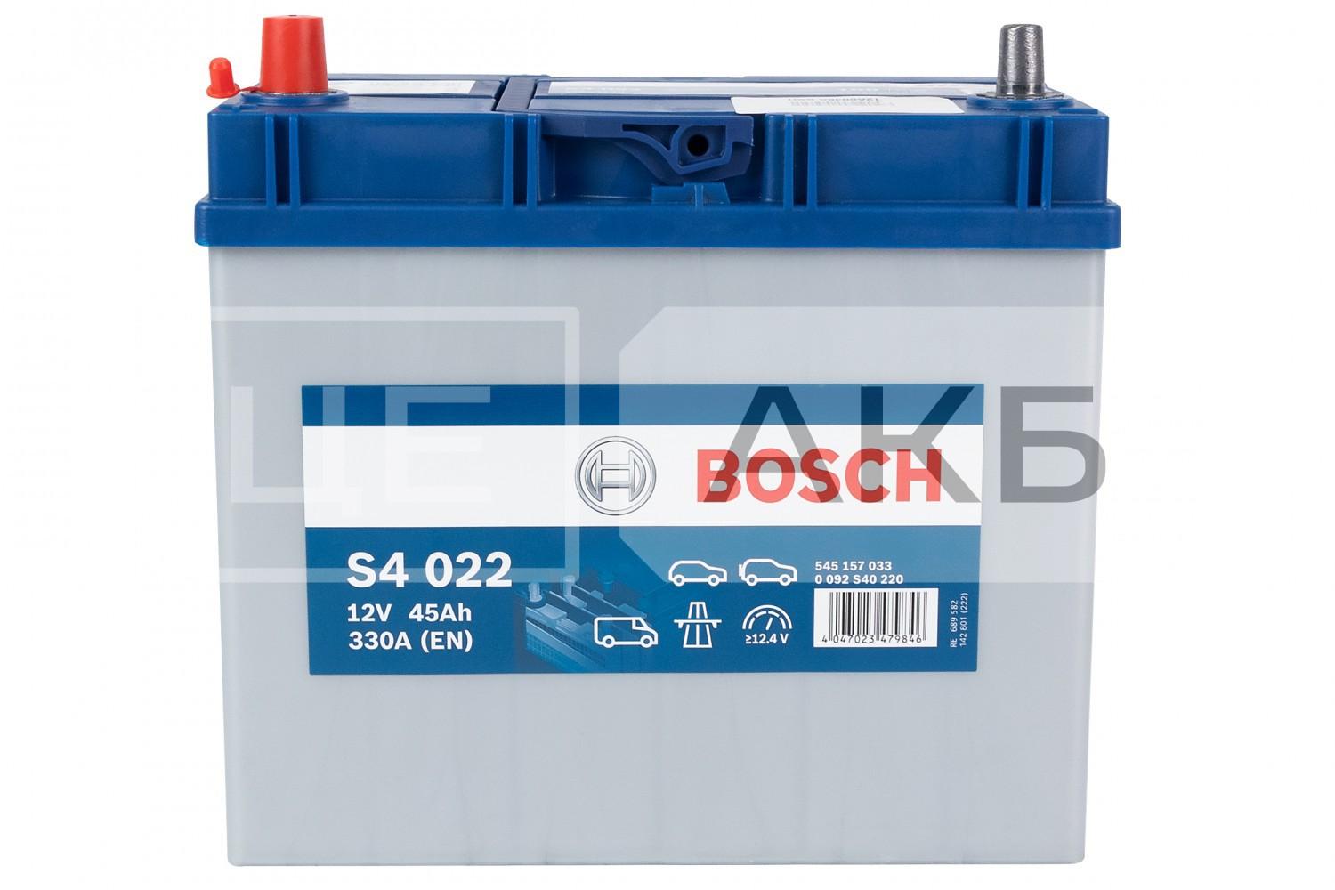 АКУМУЛЯТОР 12V 45AH 330A L+ S4 238*129*227MM 0092S40220