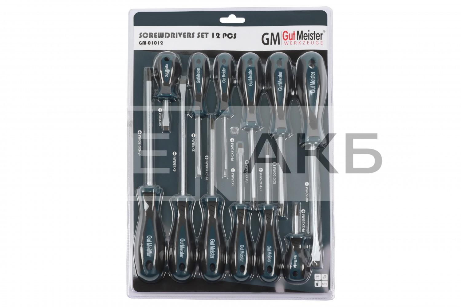 НАБІР ВИКРУТОК МАГНІТНИХ GUT MEISTER 12ШТ GM01012
