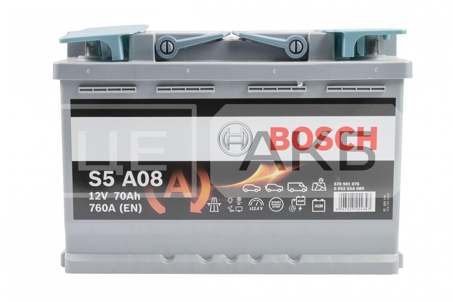 АКУМУЛЯТОР AGM 12V 70AH 760A R+ S5 A08 278*175*190MM 0092S5A080
